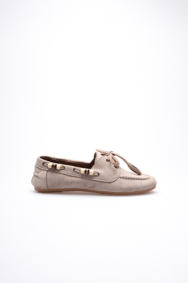 Kadın Vizon Boncuklu Günlük Süet Ayakkabı TR27MS07D