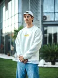 Kışlık Bisiklet Yaka Baskılı SweatShirt - Beyaz Somersan Giyim | Kadın, Erkek ve Çocuk Moda