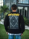 Kışlık Bisiklet Yaka Baskılı SweatShirt - Siyah Somersan Giyim | Kadın, Erkek ve Çocuk Moda