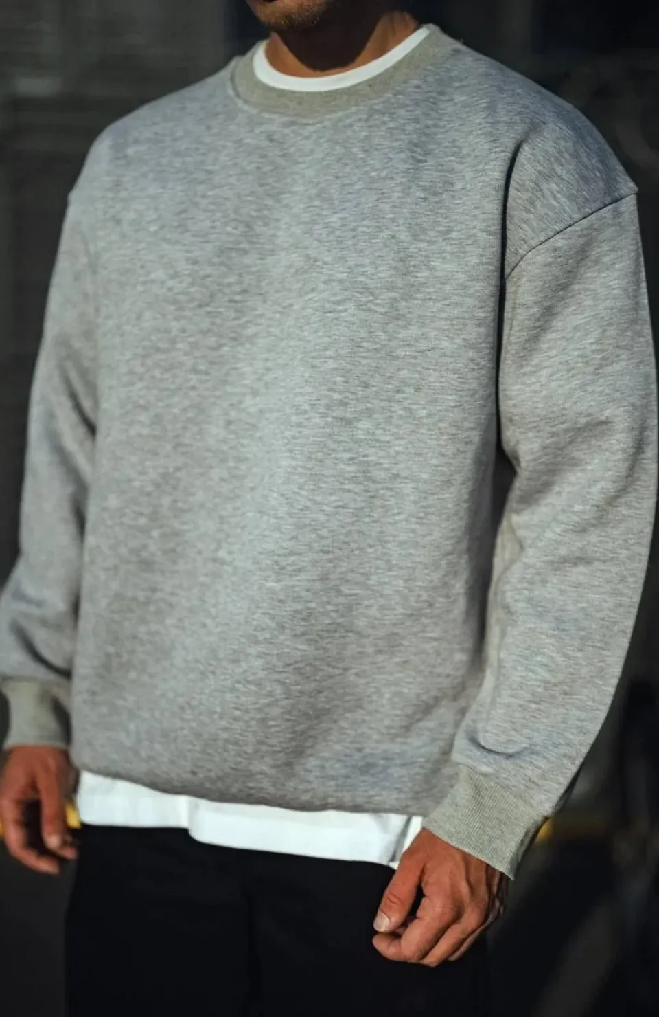 Kışlık Bisiklet Yaka Üç İplik Basic SweatShirt - Gri Somersan Giyim | Kadın, Erkek ve Çocuk Moda