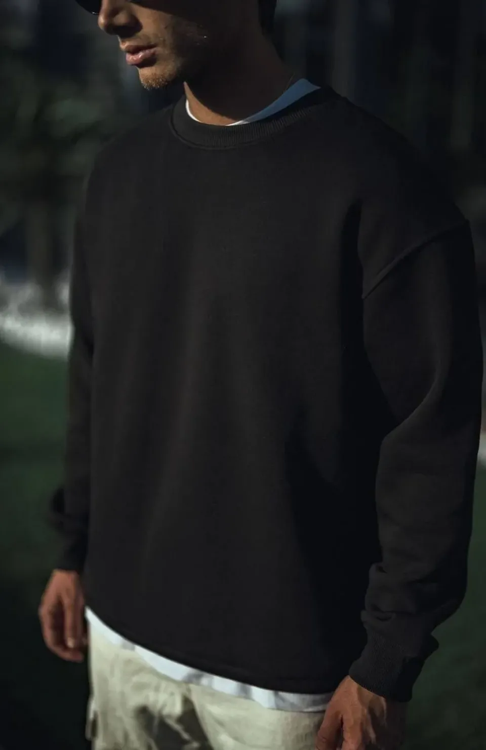 Kışlık Bisiklet Yaka Üç İplik Basic SweatShirt - Siyah Somersan Giyim | Kadın, Erkek ve Çocuk Moda