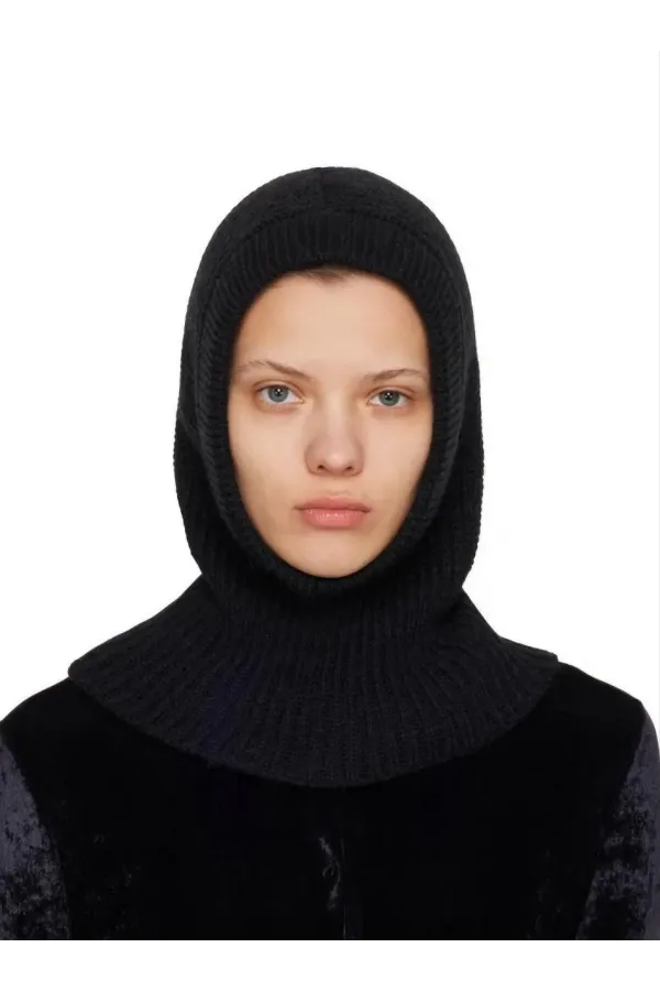 Kışlık Tam Kalıp Boğazlı Dokuma Triko Bere - Siyah