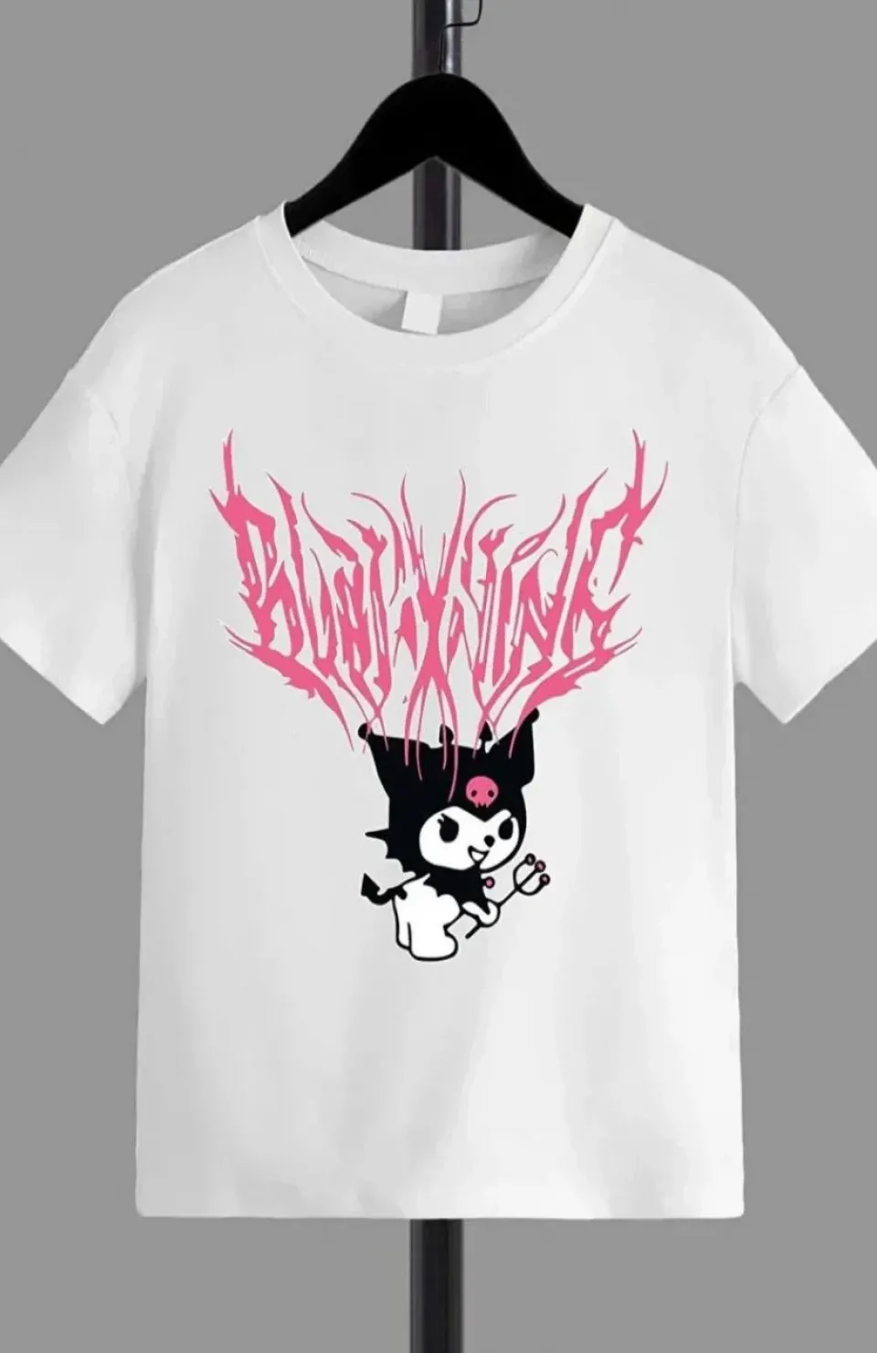 Kız Çocuk Bisiklet Yaka Baskılı T-Shirt - Beyaz Somersan Giyim | Kadın, Erkek ve Çocuk Moda