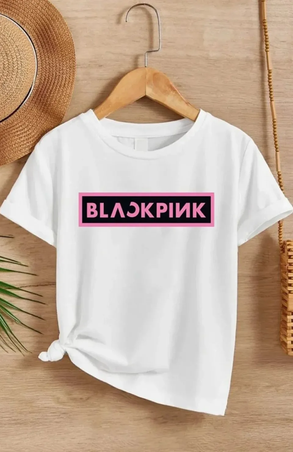 Kız Çocuk Bisiklet Yaka Baskılı T-Shirt - Beyaz Somersan Giyim | Kadın, Erkek ve Çocuk Moda