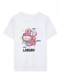 Kız Labubu Çocuk Baskılı T-Shirt - Beyaz