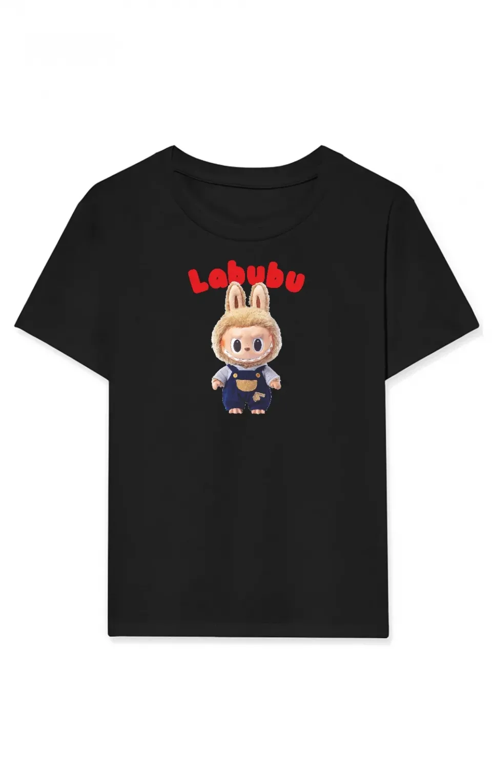 Kız Labubu Çocuk Baskılı T-Shirt - Beyaz