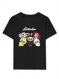 Kız Labubu Çocuk Baskılı T-Shirt - Siyah