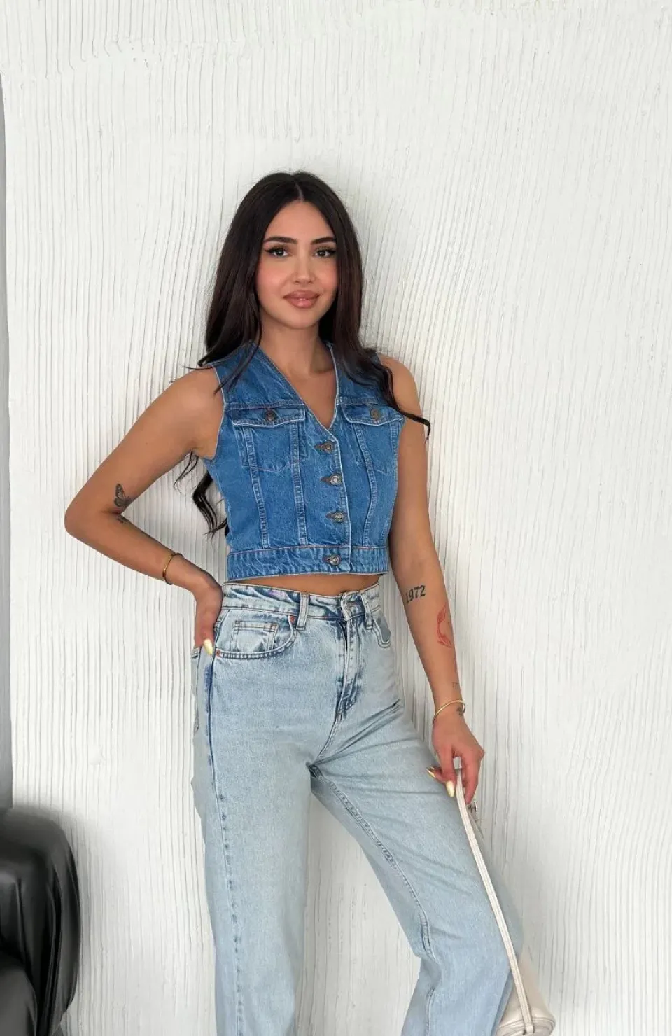 Kot Jeans Kadın Yelek - Mavi