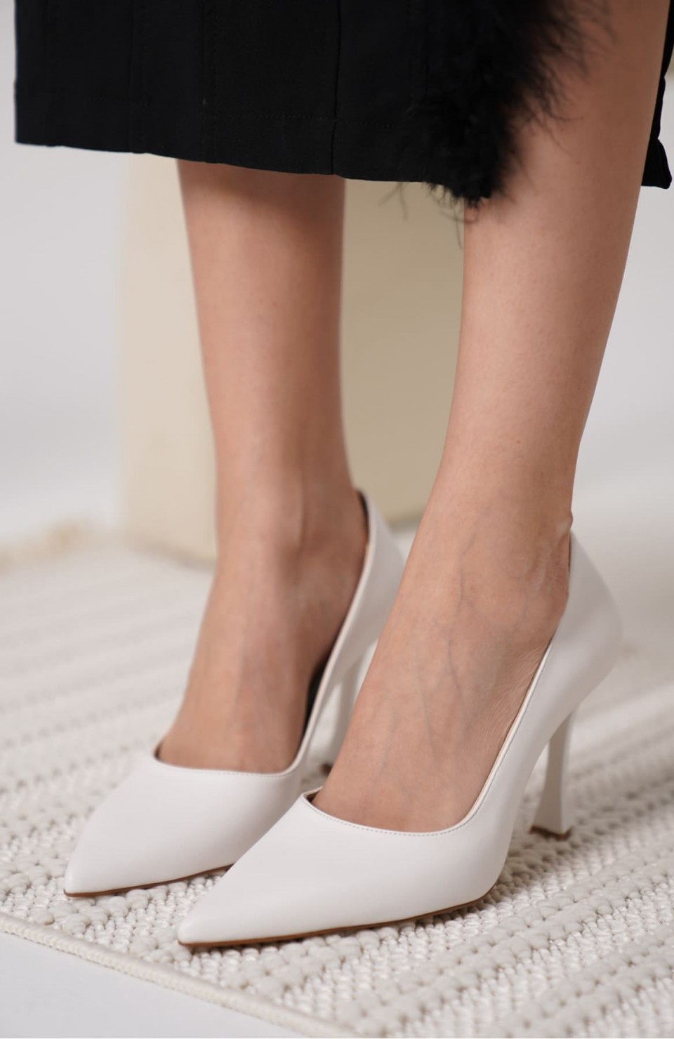 Mat Beyaz Kadın Stiletto TR18MS03D Somersan Giyim | Kadın, Erkek ve Çocuk Moda