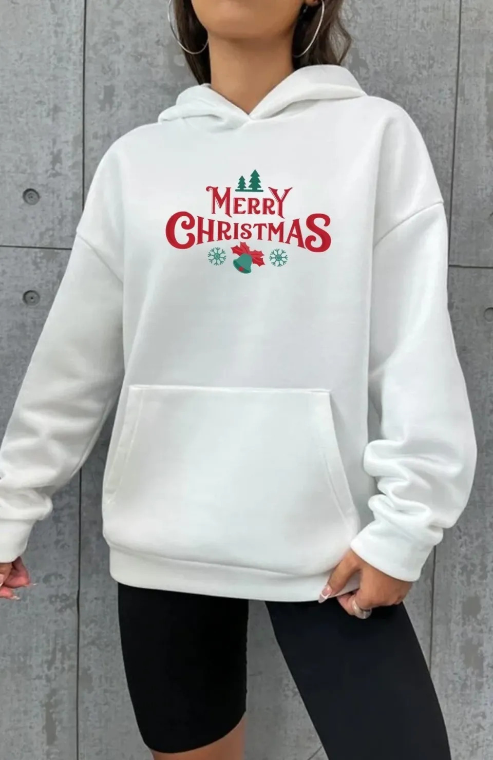 Merry Chrıstmas Sweatshirt & Hodie - Beyaz