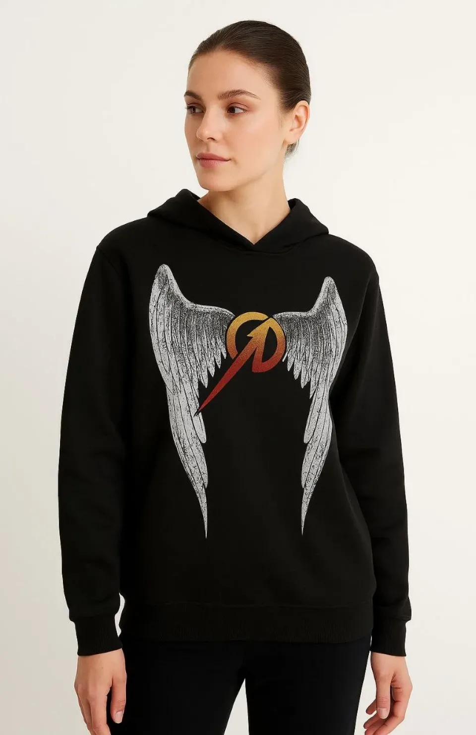 Metallica İki İplik Kapüşonlu Ön ve Arka Baskılı hoodie - Siyah