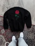 Oversize Üç İplik Bisiklet Yaka Baskılı SweatShirt - Siyah Somersan Giyim | Kadın, Erkek ve Çocuk Moda
