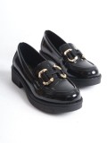 Rugan Siyah Gold Tokalı Kadın Loafer TR17MS02A Somersan Giyim | Kadın, Erkek ve Çocuk Moda