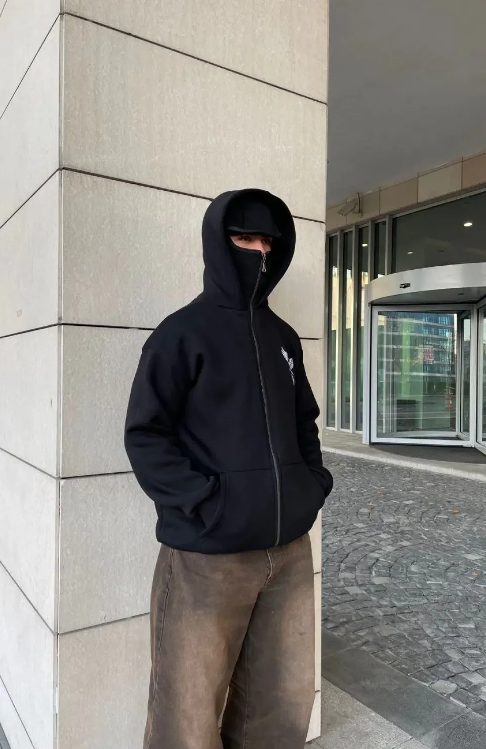 Samuray kapüşonlu ZIP Fermuarlı kapüşonlu SweatShirt - Siyah Somersan Giyim | Kadın, Erkek ve Çocuk Moda