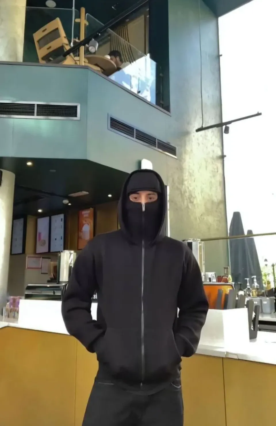 Samuray ZIP Fermuarlı Kapüşonlu SweatShirt- Siyah