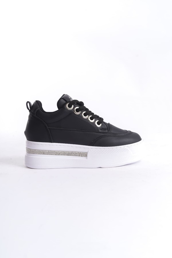 Siyah Kadın Gizli Topuklu Sneaker TR04MS01A