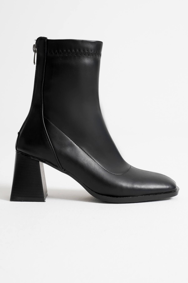 Siyah Kalın Topuklu Streç Bot TR08MK01A