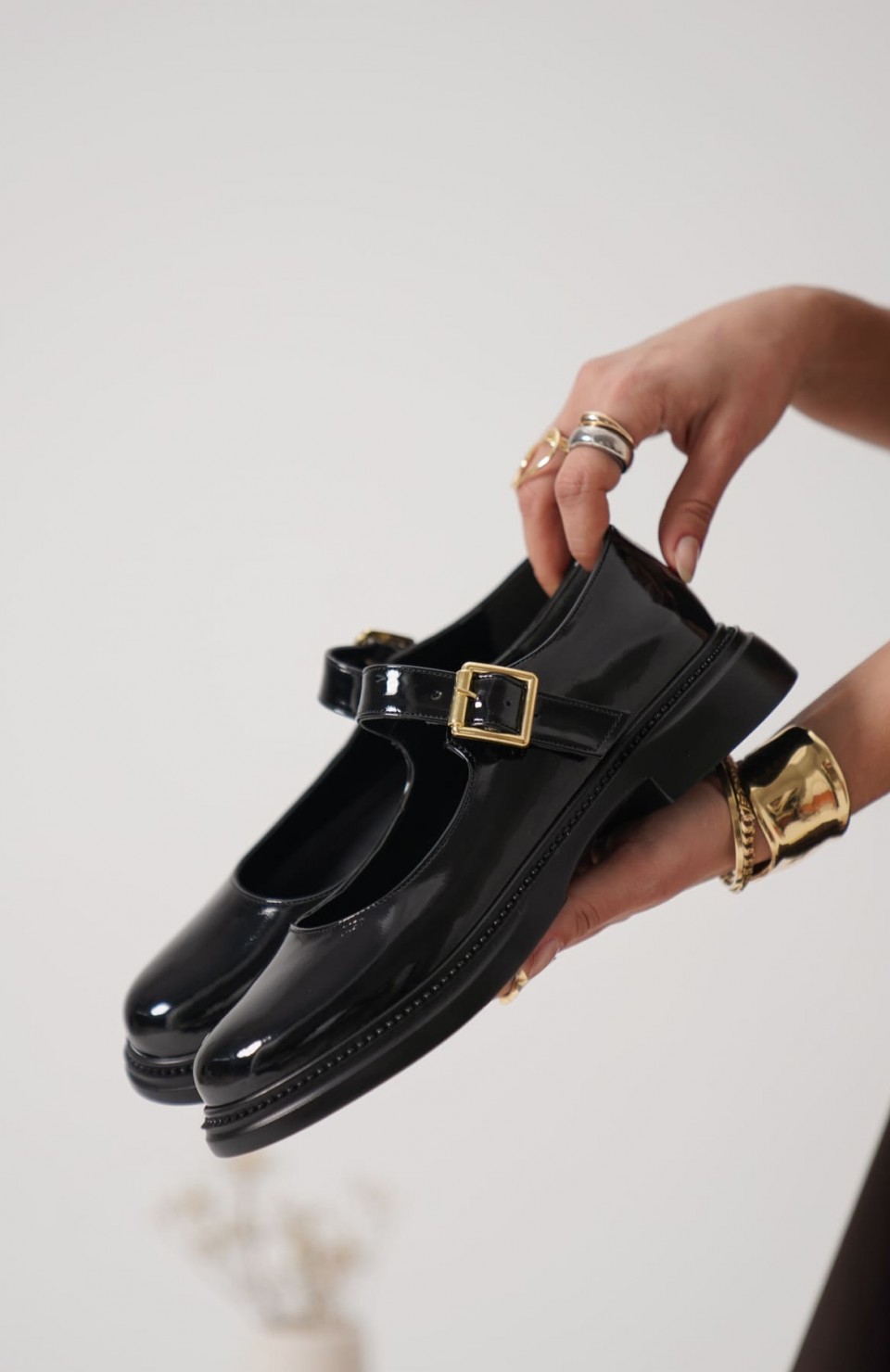 Siyah Rugan Toka Detaylı Mary Jane Ayakkabı TR09MS01A Somersan Giyim | Kadın, Erkek ve Çocuk Moda