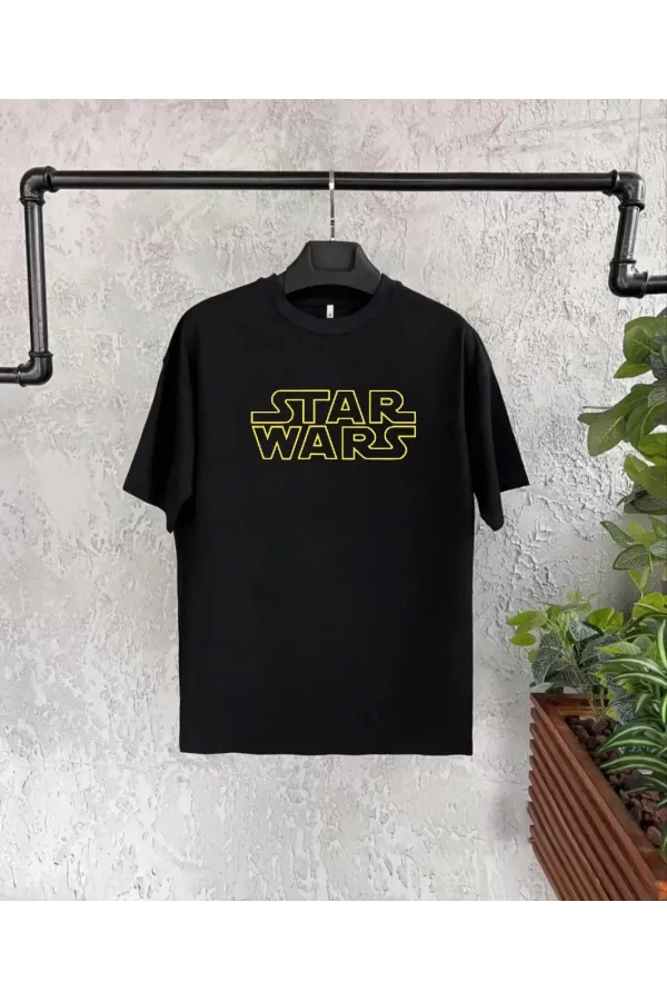 Star Wars Baskılı Çocuk T-Shirt - Siyah