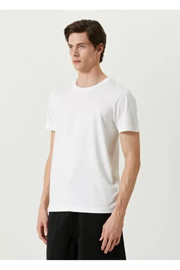 Unisex Basic Bisiklet Yaka Regular T-Shirt - Beyaz