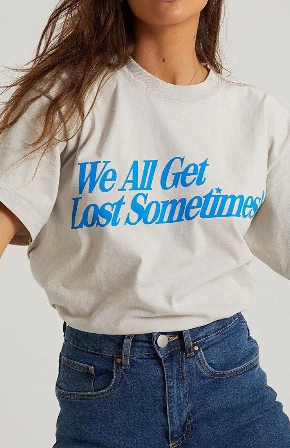 Unisex Baskılı Oversize T-Shirt - Beyaz