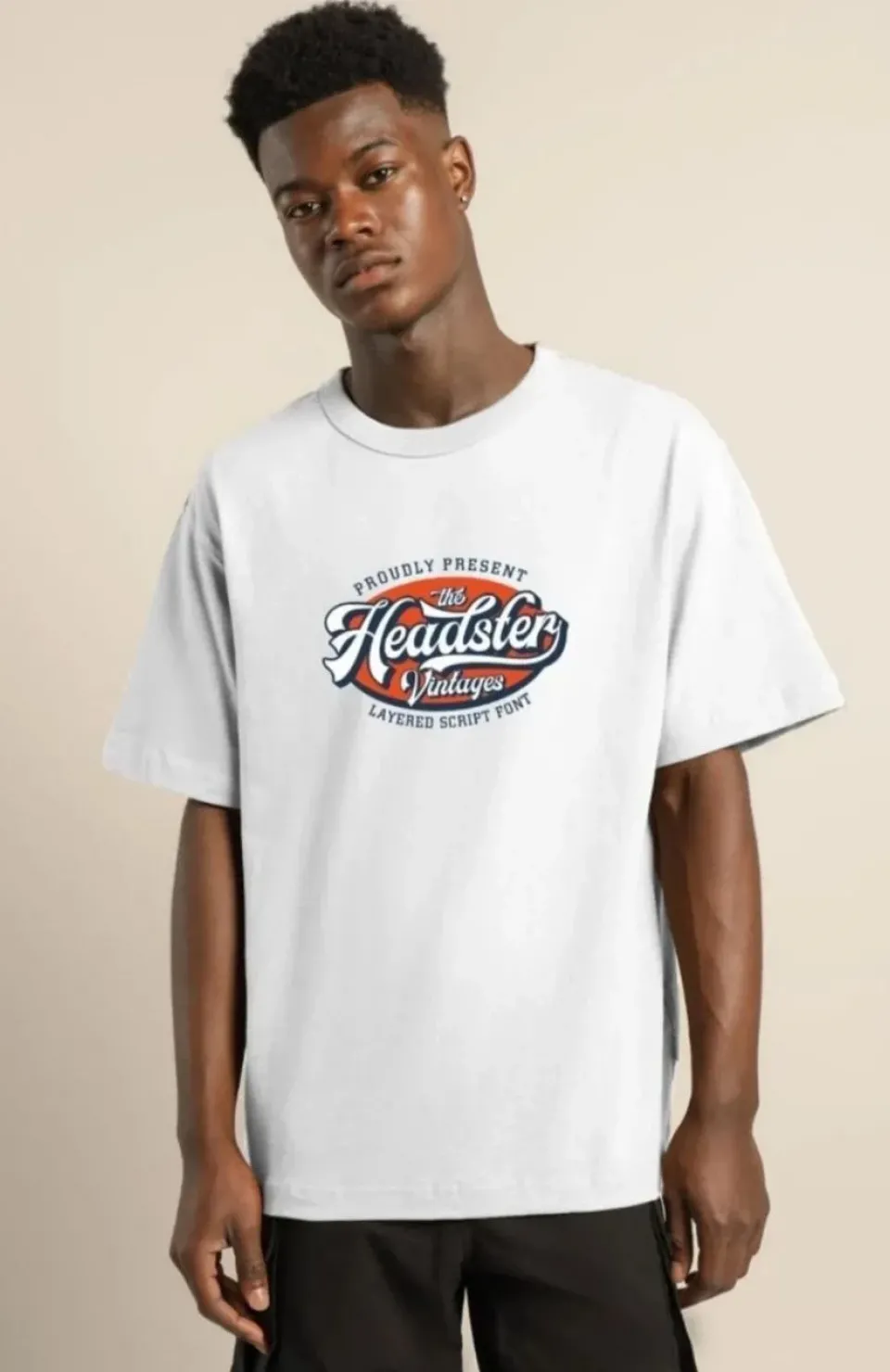 Unisex Baskılı Oversize T-Shirt - Beyaz