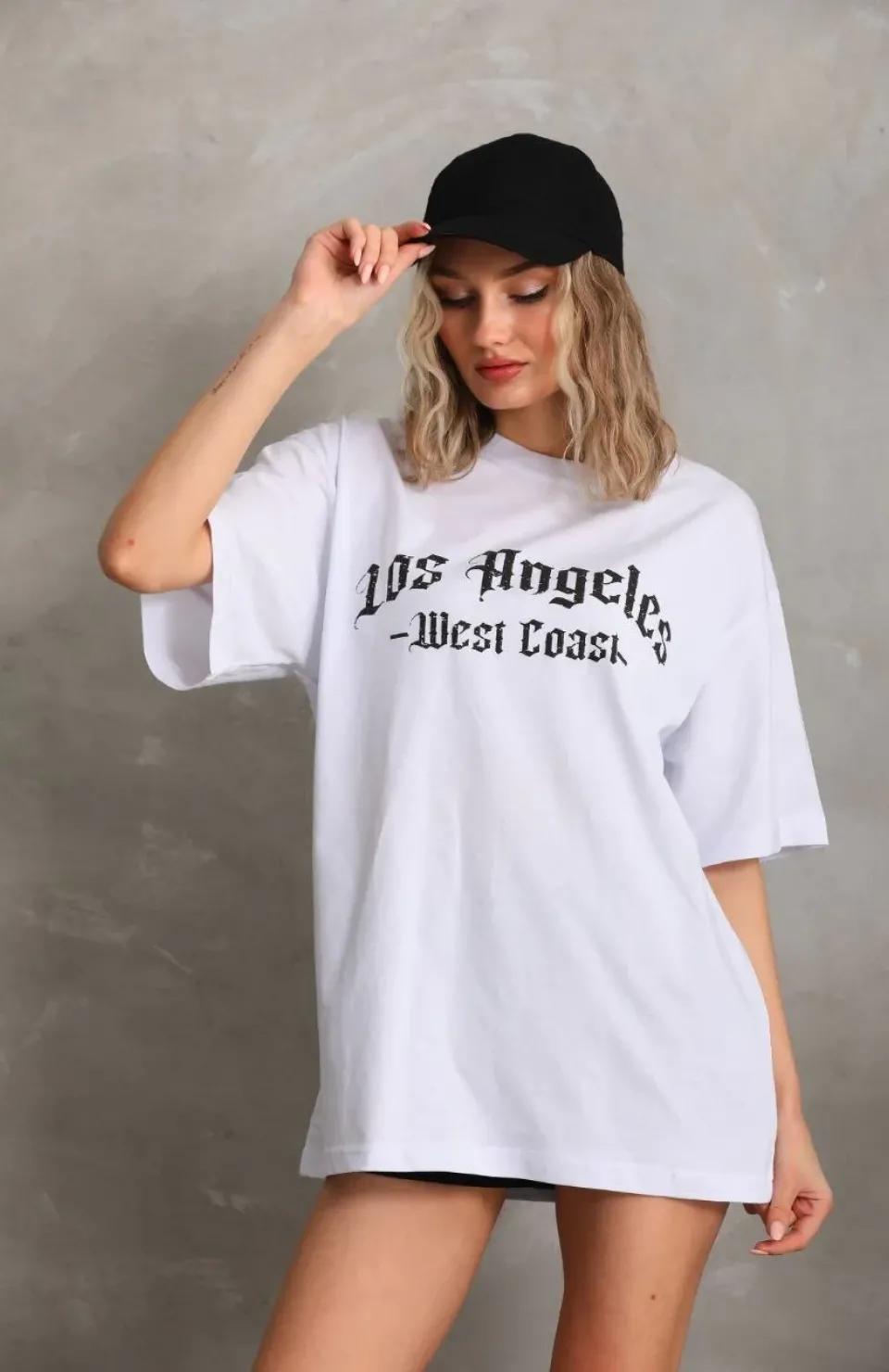 Unisex Baskılı Oversize T-Shirt - Beyaz Somersan Giyim | Kadın, Erkek ve Çocuk Moda