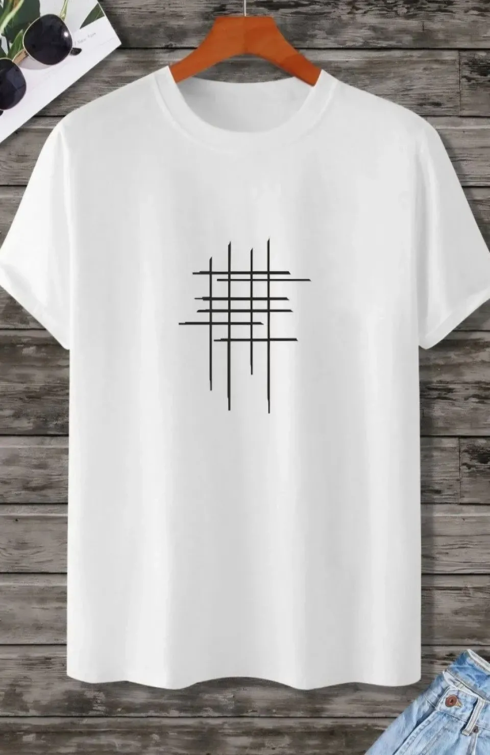 Unisex Baskılı Oversize T-Shirt - Beyaz Somersan Giyim | Kadın, Erkek ve Çocuk Moda