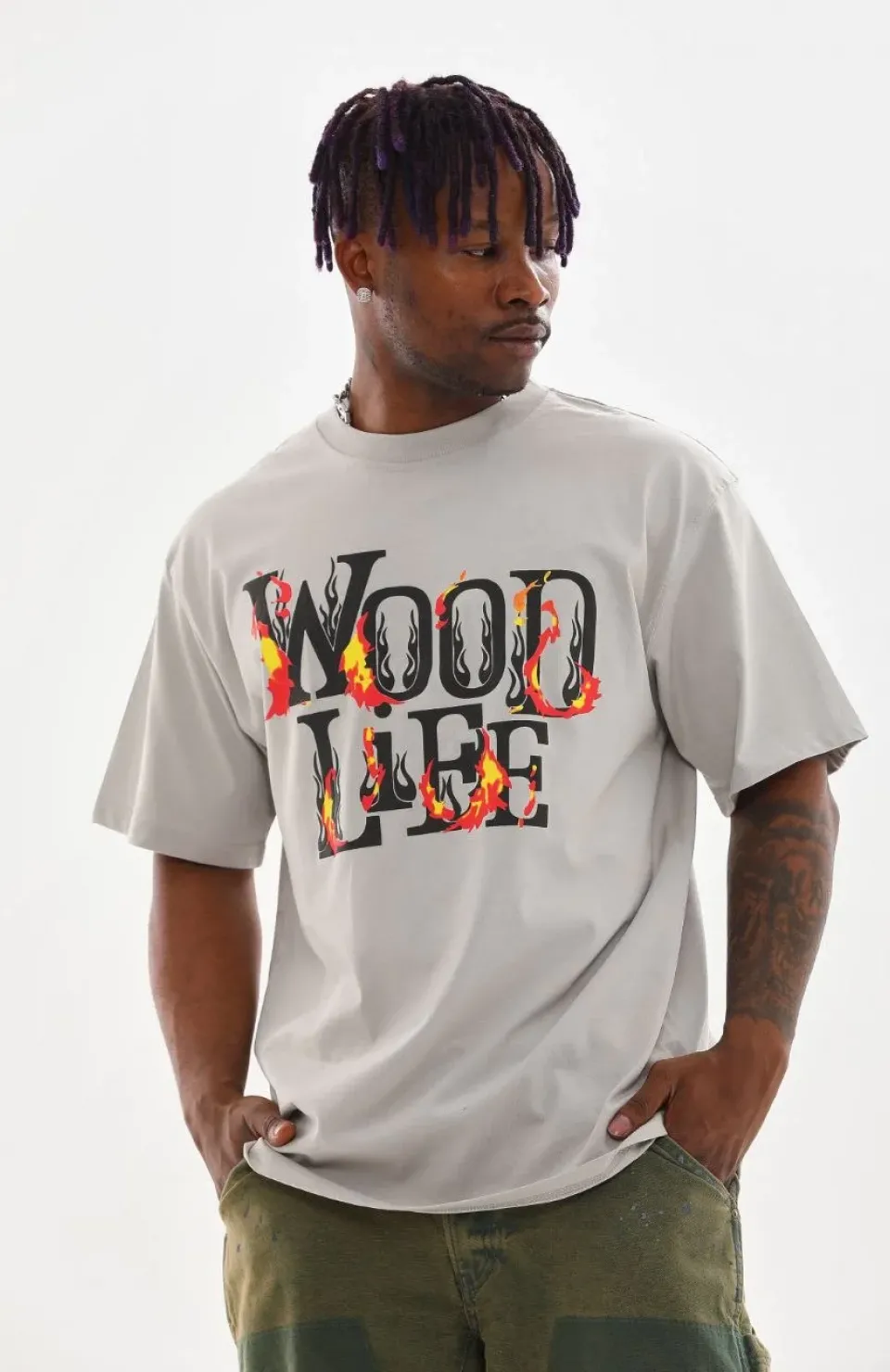 Unisex Baskılı Oversize T-Shirt - Gri Somersan Giyim | Kadın, Erkek ve Çocuk Moda