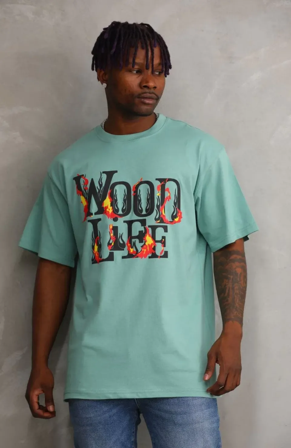 Unisex Baskılı Oversize T-Shirt - Mint Yeşili Somersan Giyim | Kadın, Erkek ve Çocuk Moda