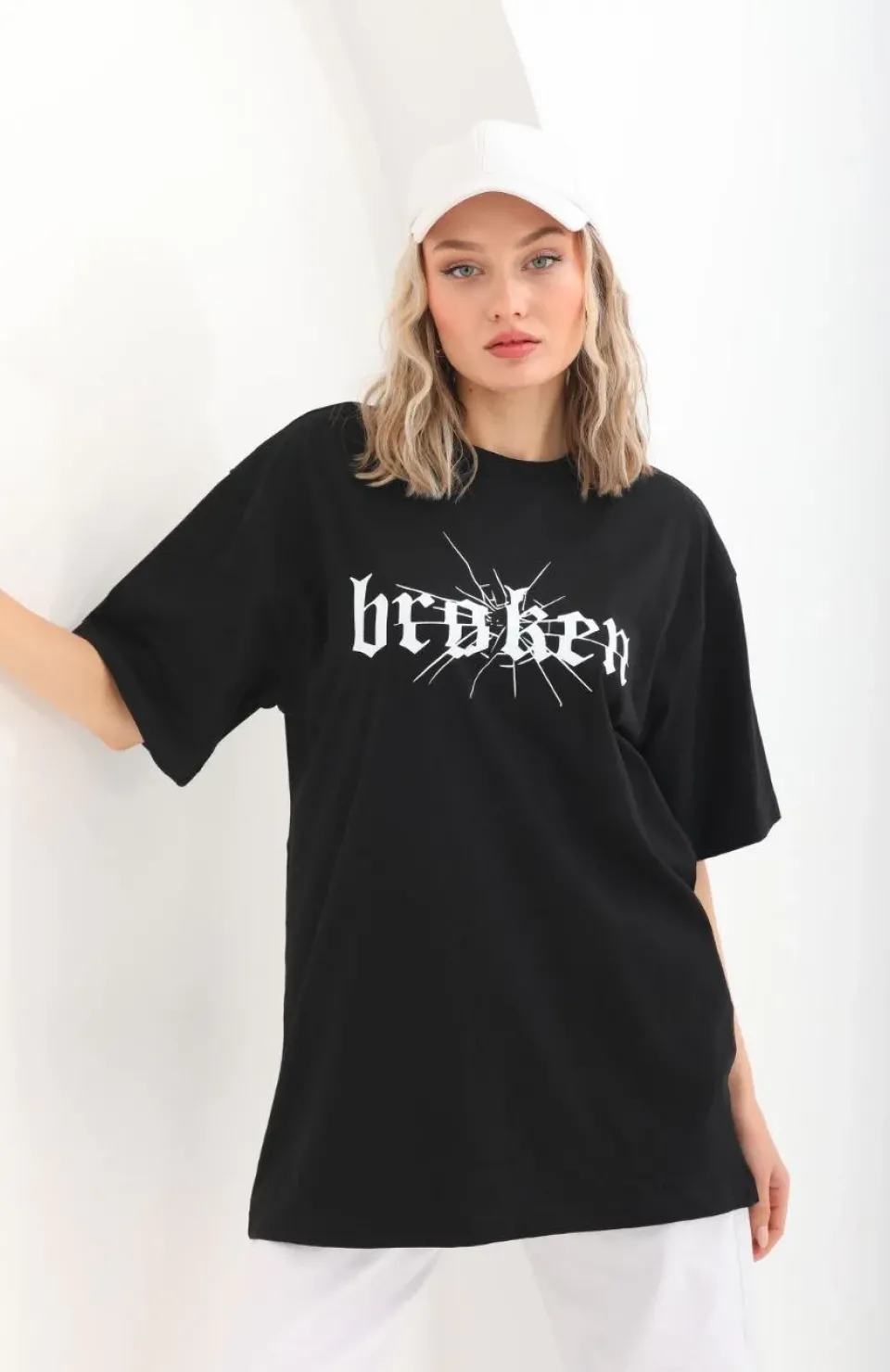 Unisex Baskılı Oversize T-Shirt - Siyah Somersan Giyim | Kadın, Erkek ve Çocuk Moda