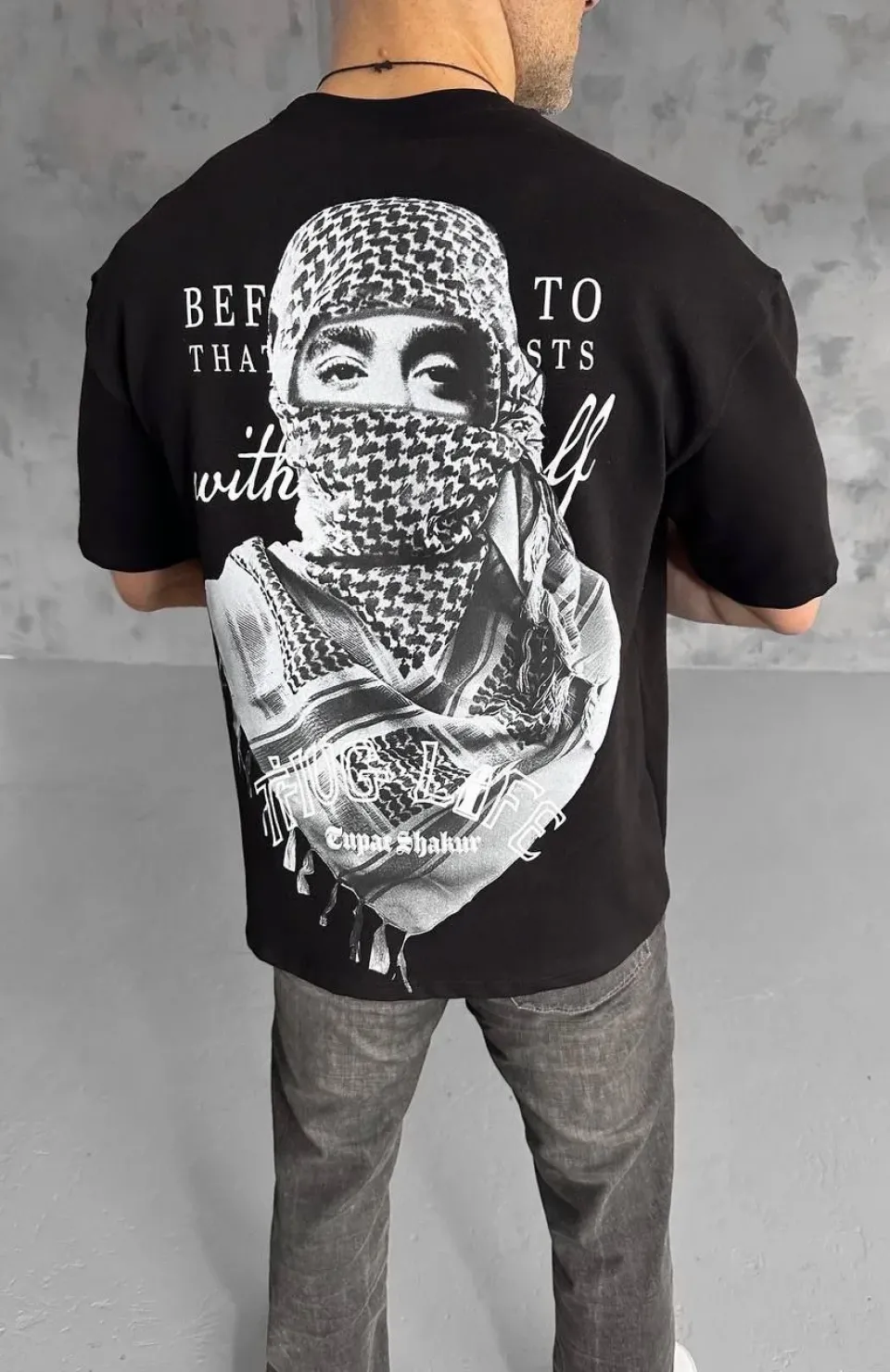 Unisex Baskılı Oversize T-Shirt - Siyah Somersan Giyim | Kadın, Erkek ve Çocuk Moda