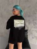 Unisex Baskılı Oversize T-Shirt - Siyah Somersan Giyim | Kadın, Erkek ve Çocuk Moda