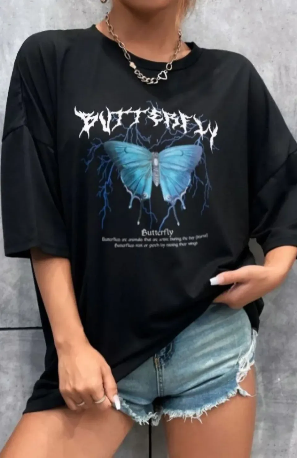 Unisex Baskılı Oversize T-Shirt - Siyah Somersan Giyim | Kadın, Erkek ve Çocuk Moda