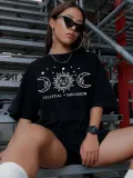 Unisex Baskılı Oversize T-Shirt - Siyah Somersan Giyim | Kadın, Erkek ve Çocuk Moda