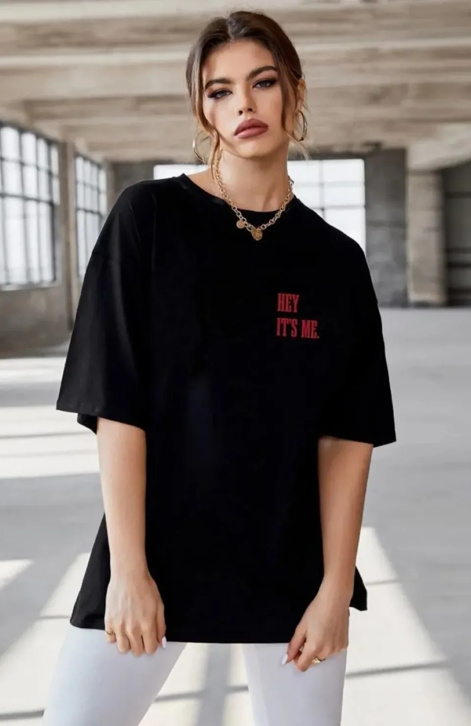Unisex Baskılı Oversize T-Shirt - Siyah Somersan Giyim | Kadın, Erkek ve Çocuk Moda