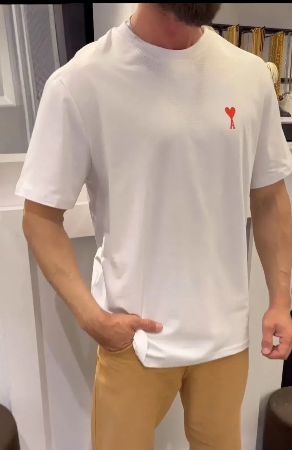 Unisex Bisiklet Yaka Baskılı Oversize T-Shirt - Beyaz