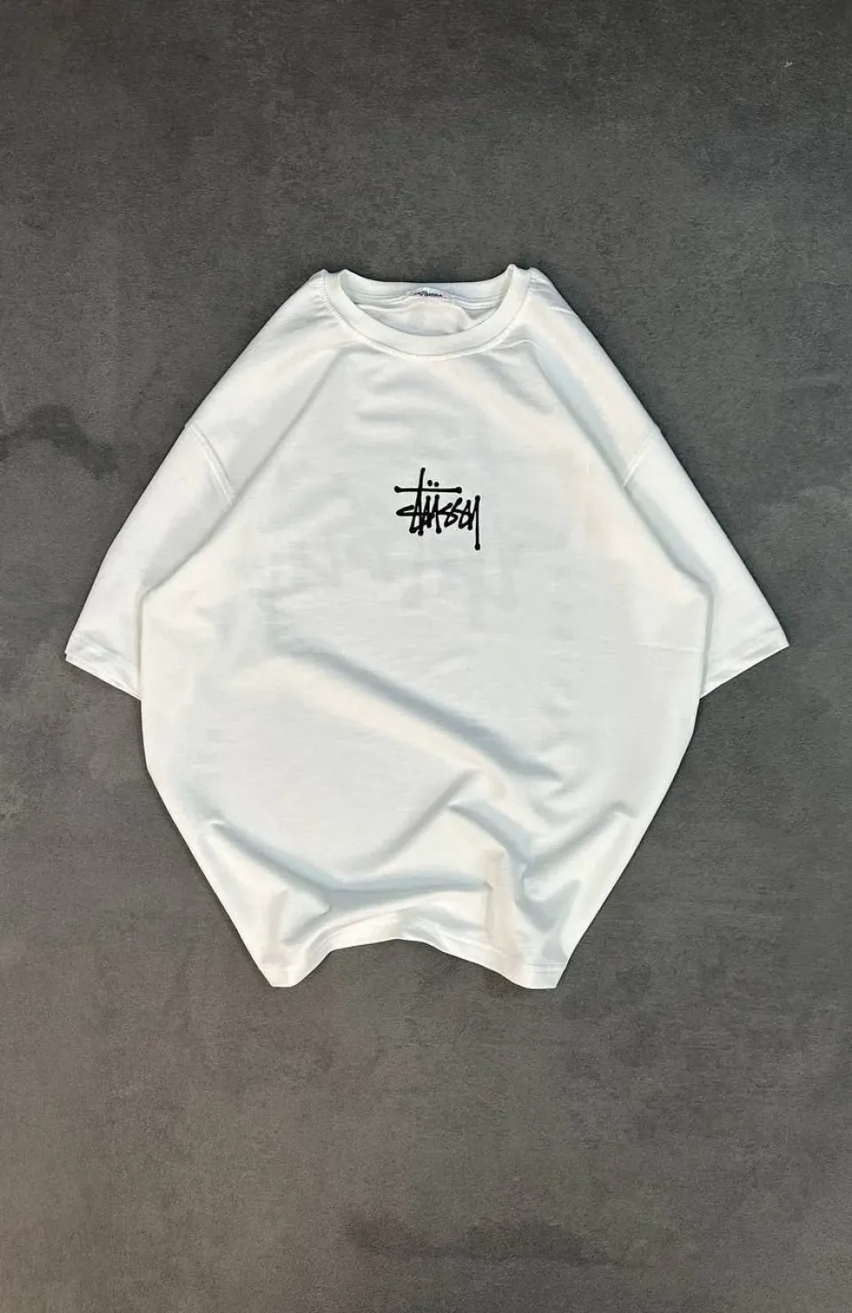 Unisex Bisiklet Yaka Baskılı Oversize T-Shirt - Beyaz Somersan Giyim | Kadın, Erkek ve Çocuk Moda