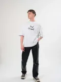 Unisex Bisiklet Yaka Baskılı Oversize T-Shirt - Beyaz Somersan Giyim | Kadın, Erkek ve Çocuk Moda