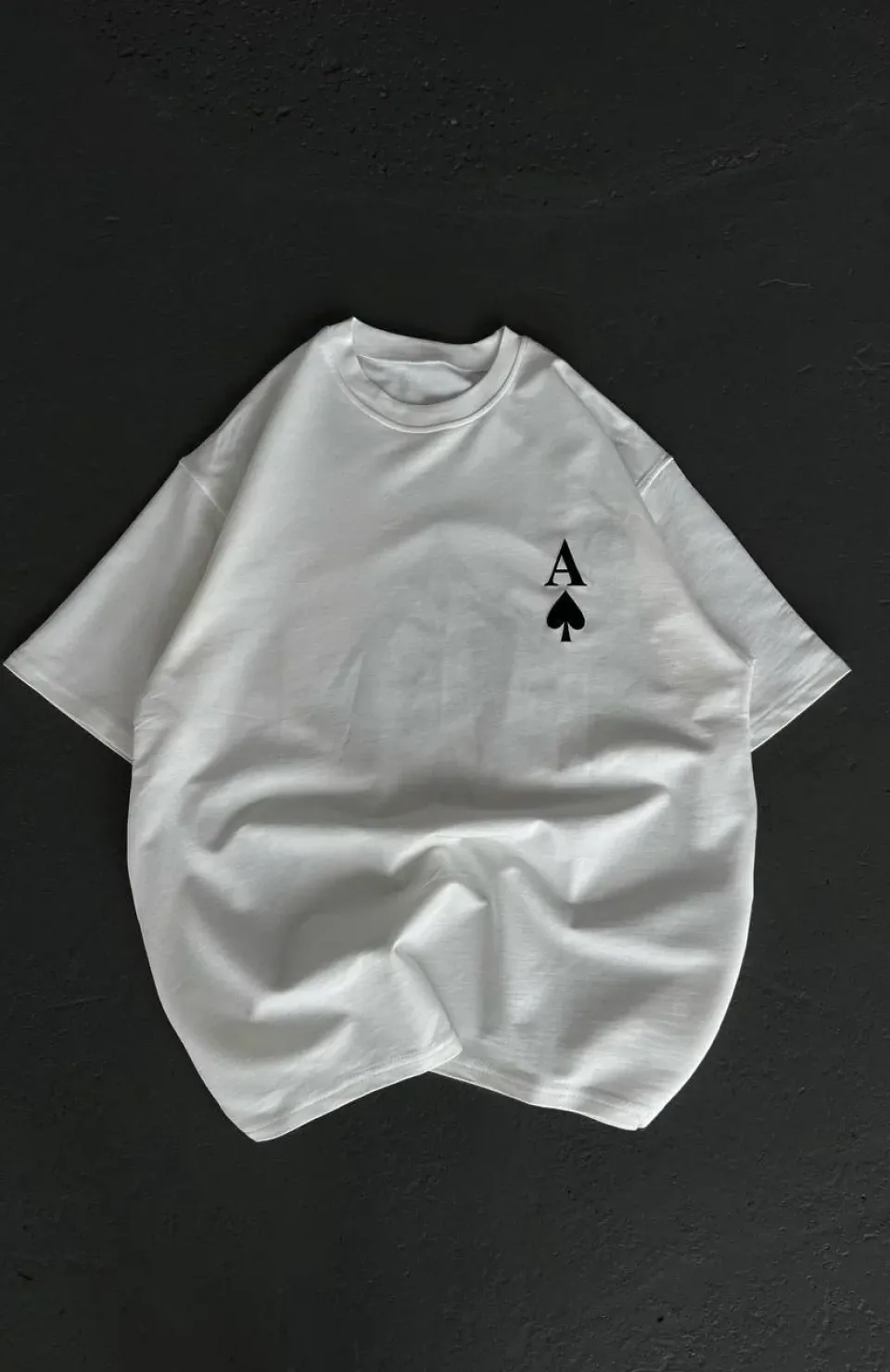 Unisex Bisiklet Yaka Baskılı Oversize T-Shirt - Beyaz Somersan Giyim | Kadın, Erkek ve Çocuk Moda