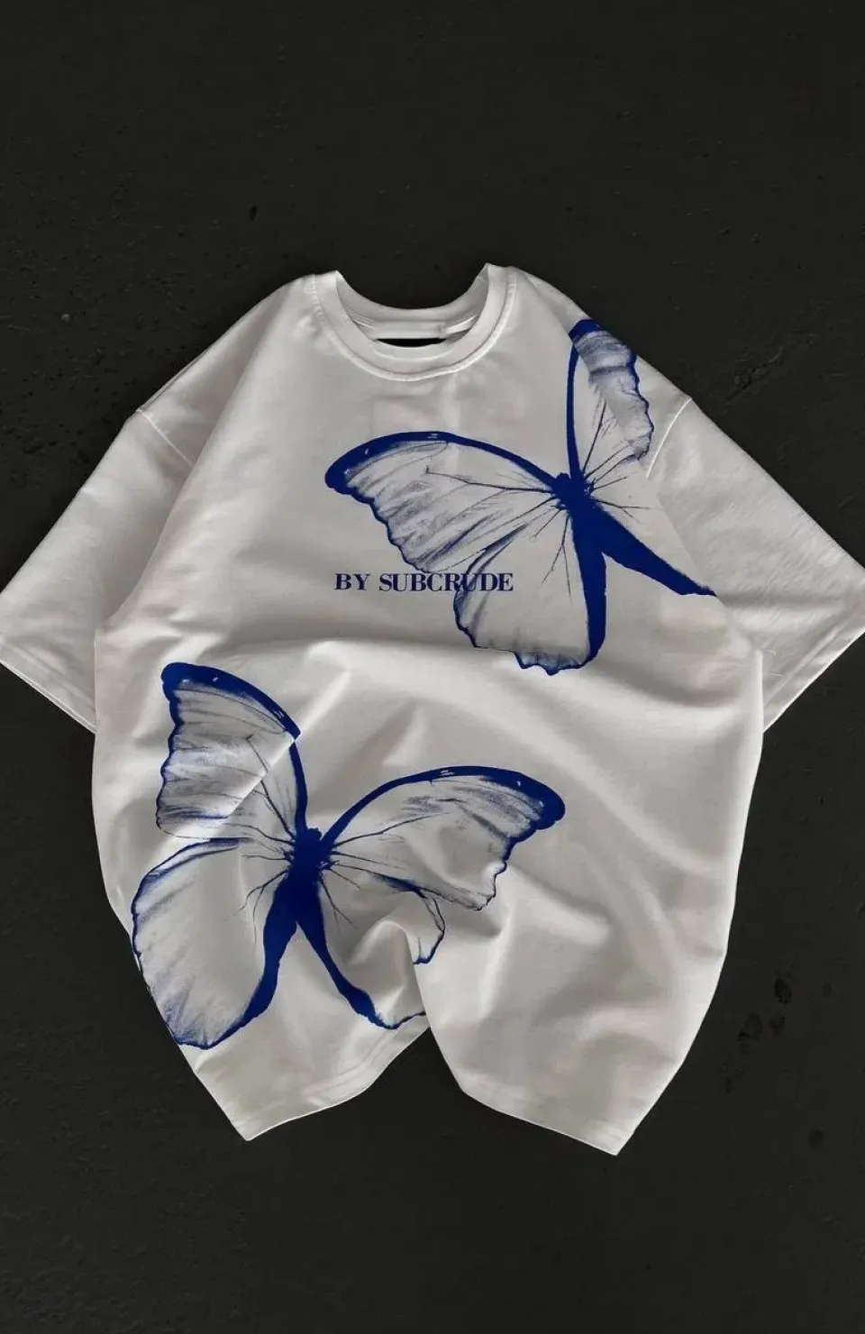 Unisex Bisiklet Yaka Baskılı Oversize T-Shirt - Beyaz Somersan Giyim | Kadın, Erkek ve Çocuk Moda