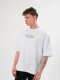 Unisex Bisiklet Yaka Baskılı Oversize T-Shirt - Beyaz Somersan Giyim | Kadın, Erkek ve Çocuk Moda
