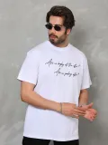 Unisex Bisiklet Yaka Baskılı Oversize T-Shirt - Beyaz Somersan Giyim | Kadın, Erkek ve Çocuk Moda