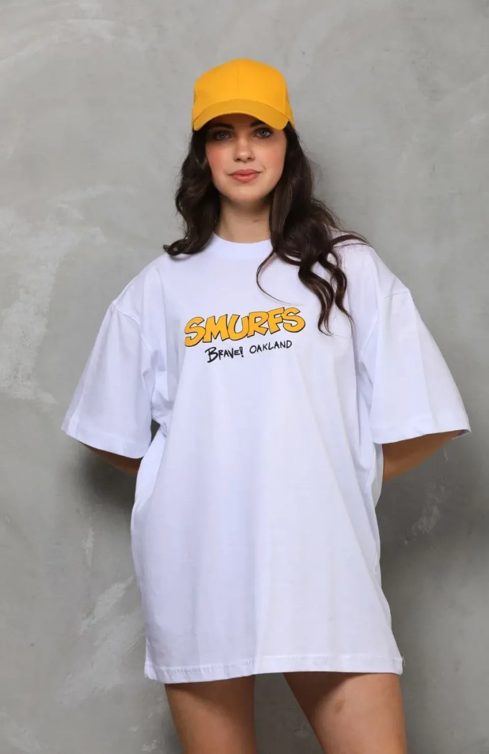Unisex Bisiklet Yaka Baskılı Oversize T-Shirt - Beyaz Somersan Giyim | Kadın, Erkek ve Çocuk Moda