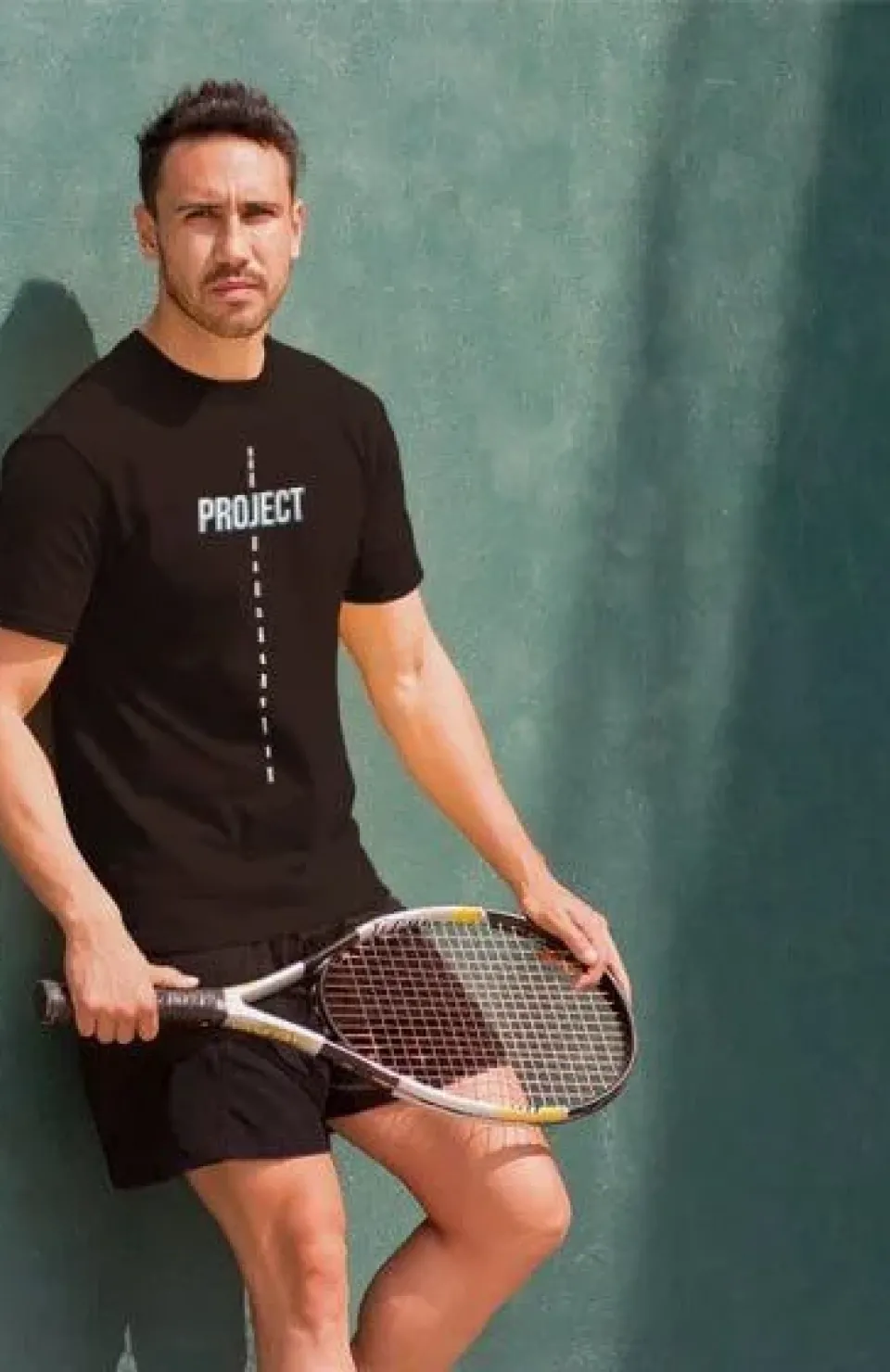 Unisex Bisiklet Yaka Baskılı Oversize T-Shirt - Siyah