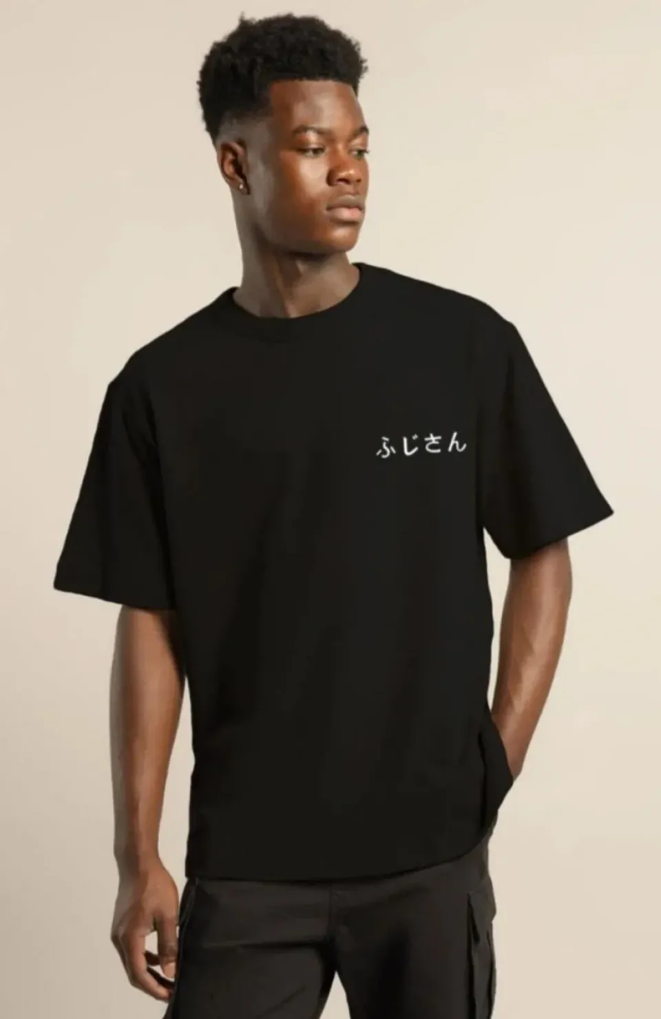 Unisex Bisiklet Yaka Baskılı Oversize T-Shirt - Siyah Somersan Giyim | Kadın, Erkek ve Çocuk Moda