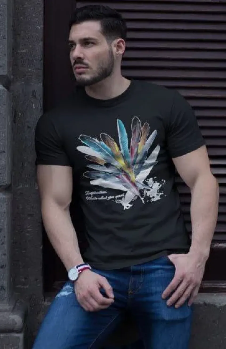 Unisex Bisiklet Yaka Baskılı Oversize T-Shirt - Siyah Somersan Giyim | Kadın, Erkek ve Çocuk Moda