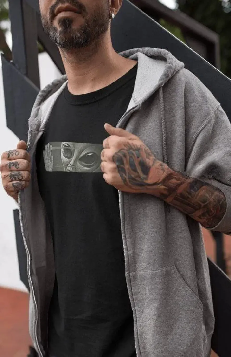 Unisex Bisiklet Yaka Baskılı Oversize T-Shirt - Siyah Somersan Giyim | Kadın, Erkek ve Çocuk Moda