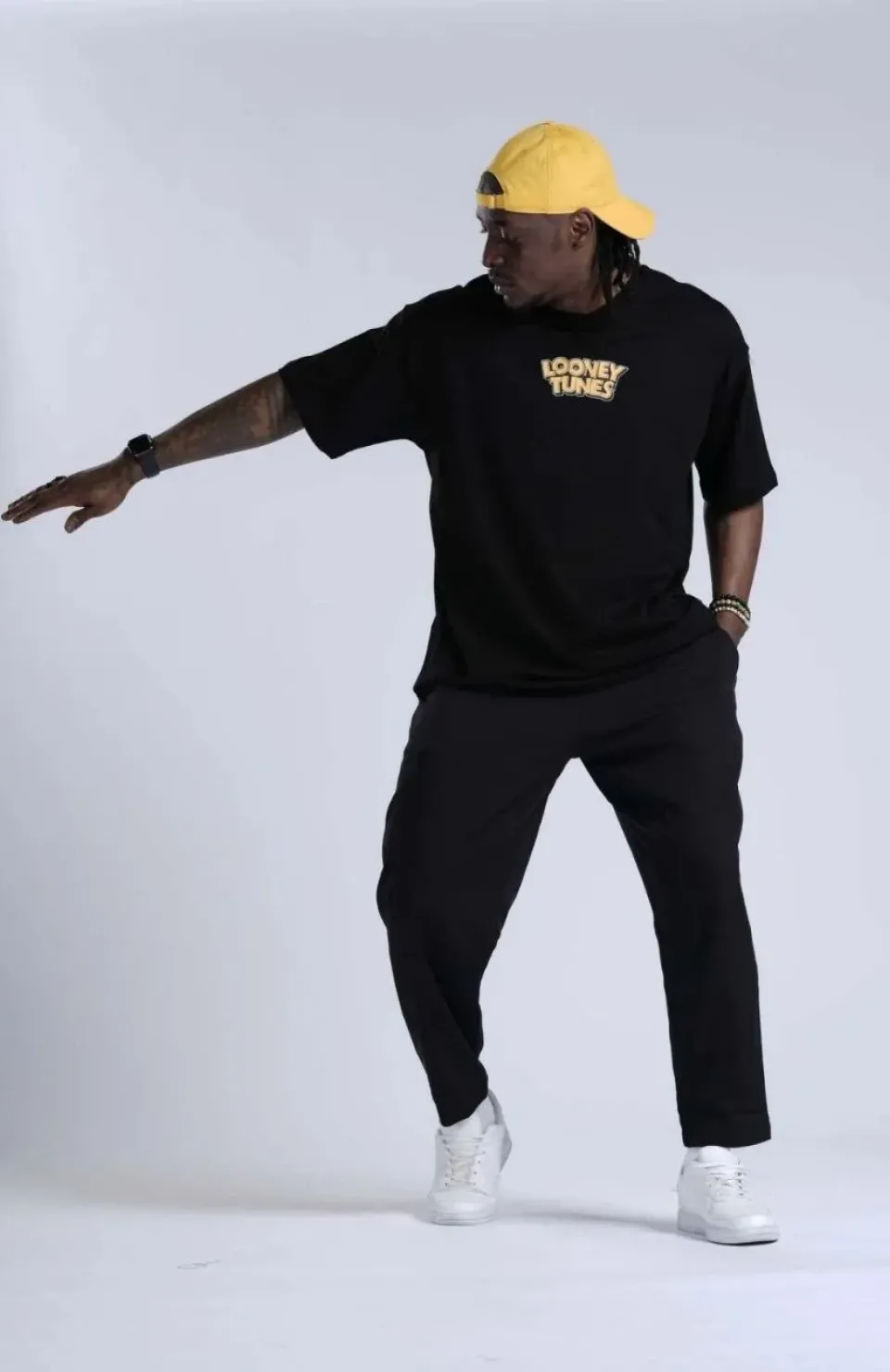 Unisex Bisiklet Yaka Baskılı Oversize T-Shirt - Siyah Somersan Giyim | Kadın, Erkek ve Çocuk Moda