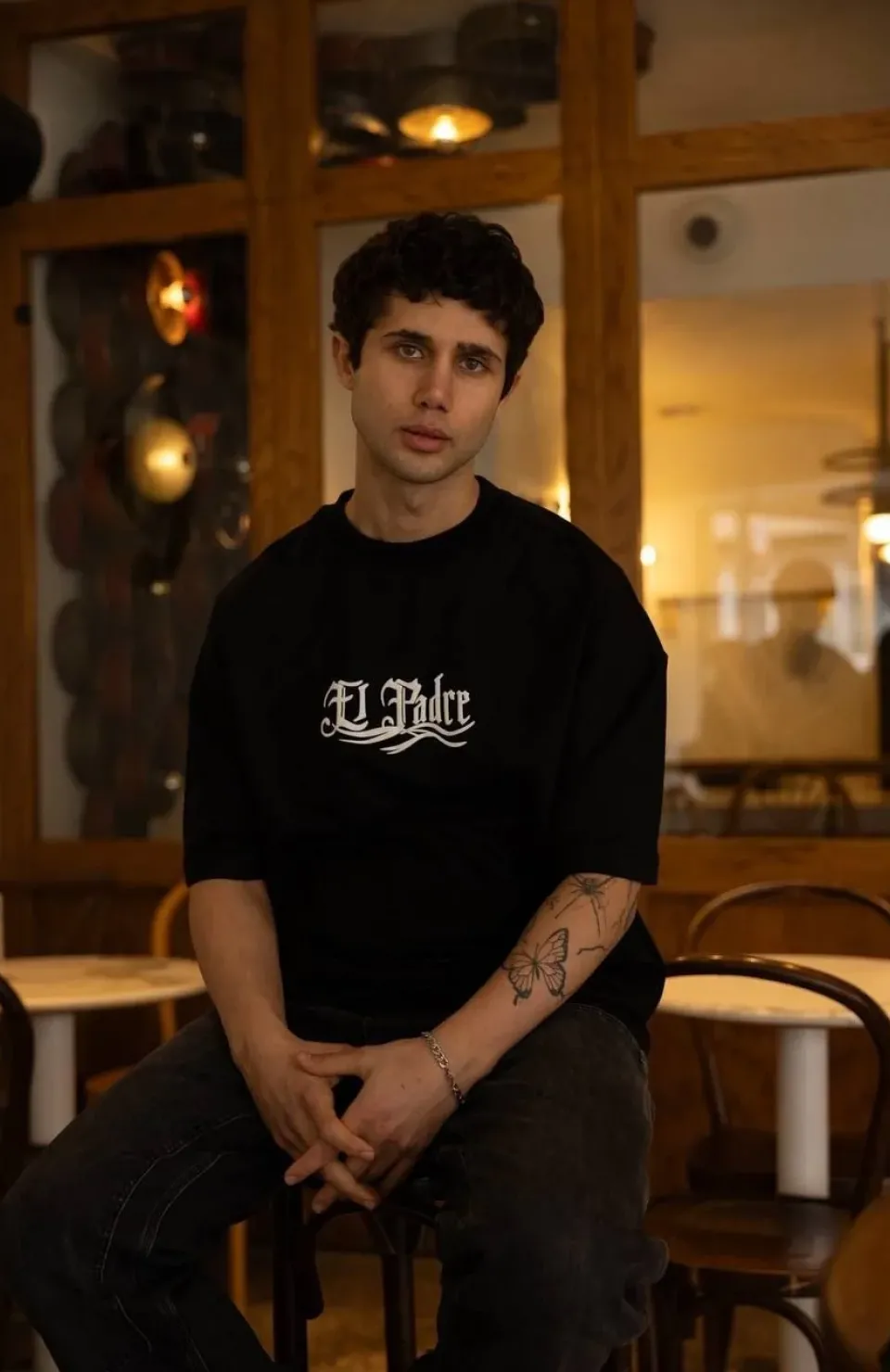 Unisex Bisiklet Yaka Baskılı Oversize T-Shirt - Siyah Somersan Giyim | Kadın, Erkek ve Çocuk Moda